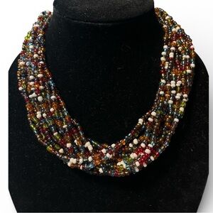 Glass beaded choker style necklace
